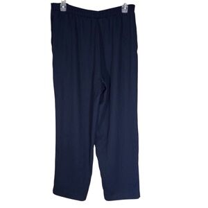 Vintage Halmode Blue Lightweight Crepe Pleat Side Button High Rise Pant Size 18